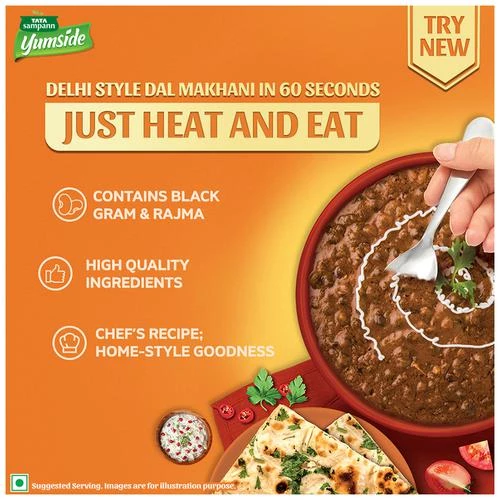 Tata Sampann Yumside Delhi Style Dal Makhani -Ready To Eat Meal, 285 g-5.webp